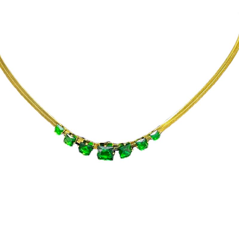 VINCE Herringbone Icy Necklace - Green