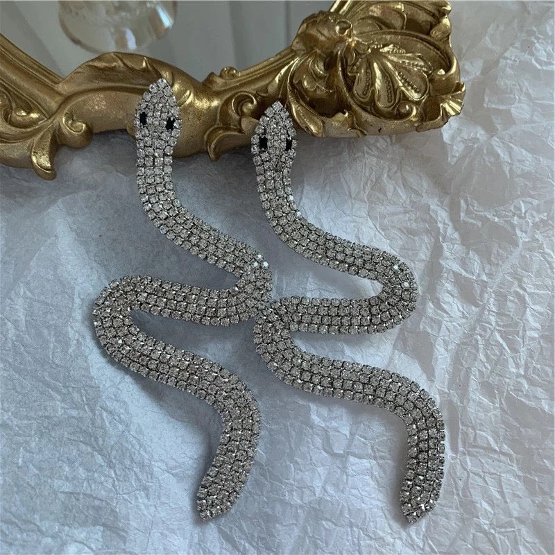 LUCA Crystal Snake Earrings