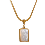 ARLO Herringbone Pearl Pendant Necklace
